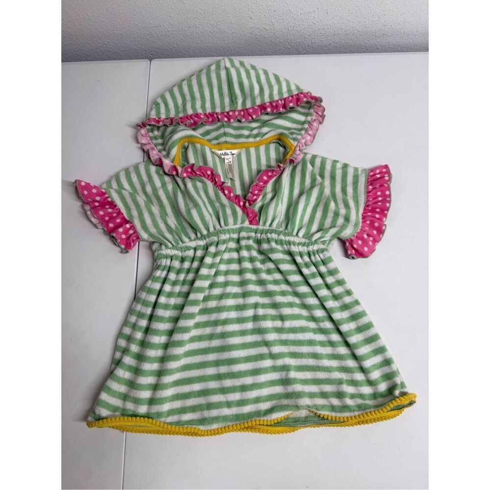 Matilda Jane Green and Pink Striped Kids Swim Coverup